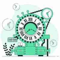 Free vector lock time machine concept illustration