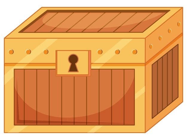 Locked treasure box isolated