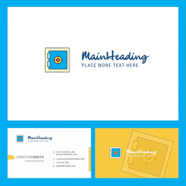 Free vector locker  logo with tagline & front and back busienss card template.