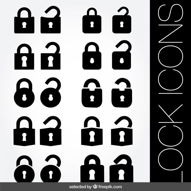 Locks icons set