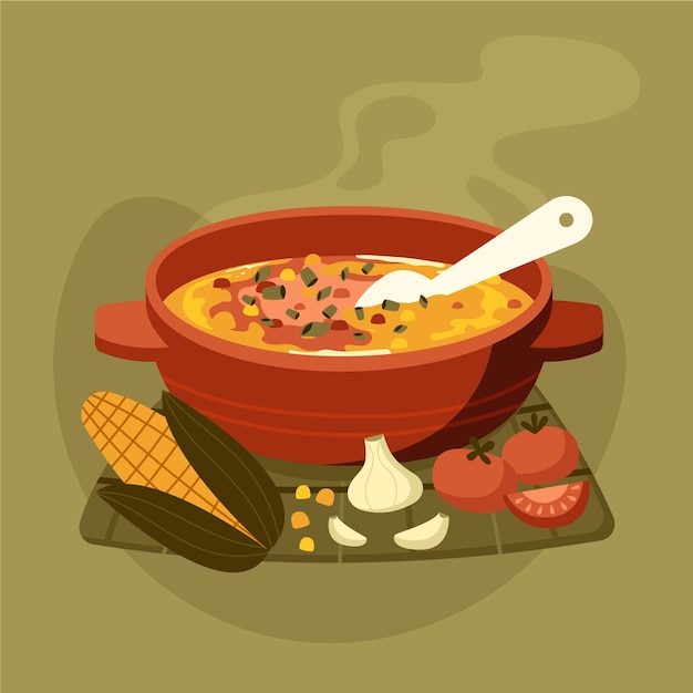 Locro illustration in hand drawn style