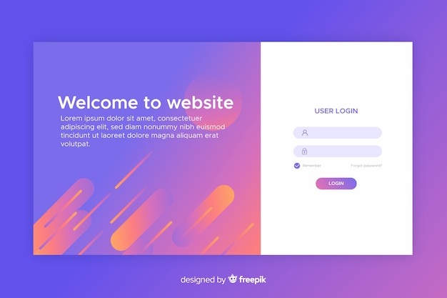 Free vector log in concept for landing page