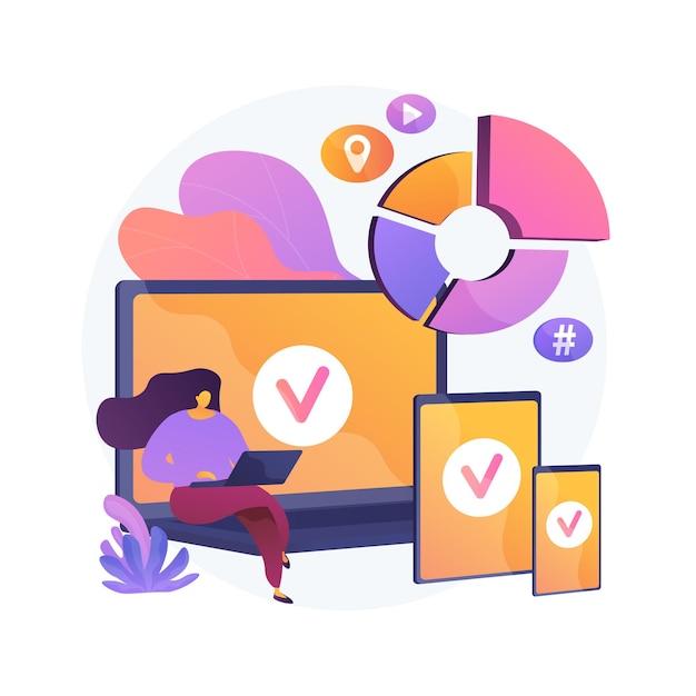 Free vector log in into several devices. responsive app design. wifi zone for gadgets. online communication, social networking, web connection. initialize sign up. vector isolated concept metaphor illustration.