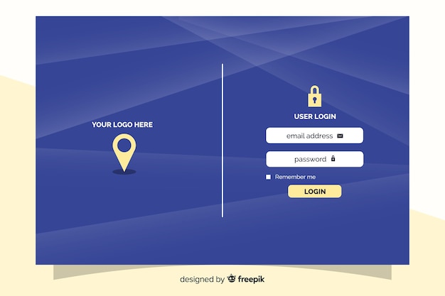 Free vector log in landing page business design