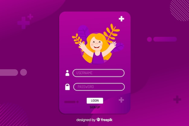 Log in landing page with illustration
