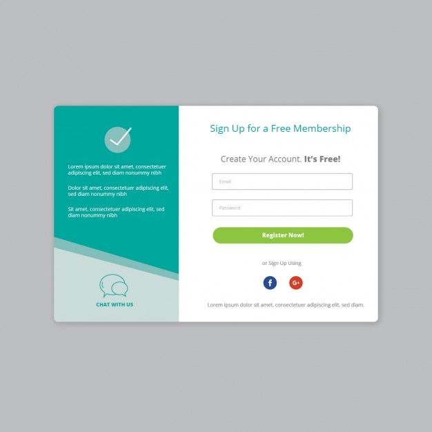 Free Vector log in screen template