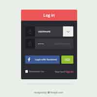 Free vector login form with social networks