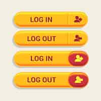 Free vector login and logout buttons icons design