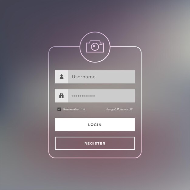 Login page template in line style