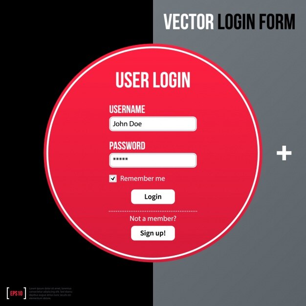 मुफ़्त वेक्टर login screen design