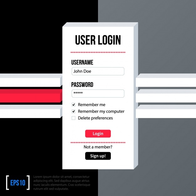 Free vector login screen design