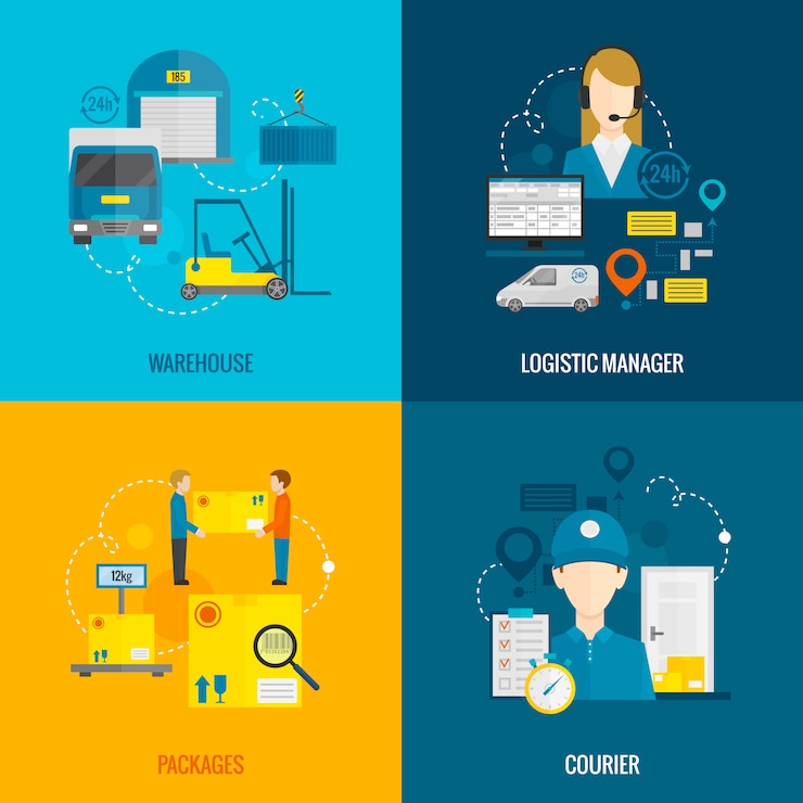 Free Vector logistic flat set