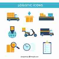 Free vector logistic icons collection