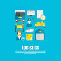 Free vector logistic icons flat