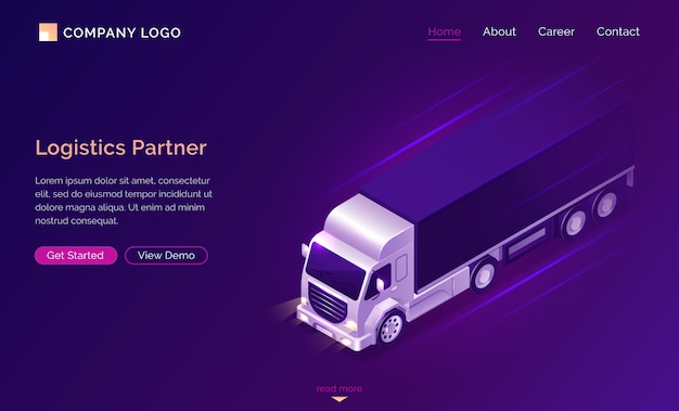 Logistic partner isometric landing page