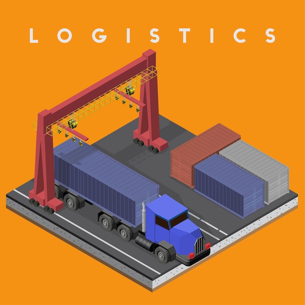 Logistics business industrial isolated icon on background