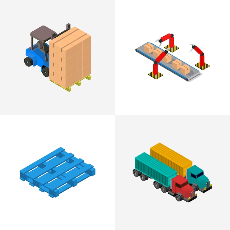 Free Vector logistics business industrial isolated icon on background