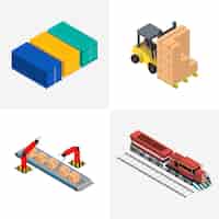 Free vector logistics business industrial isolated icon on background