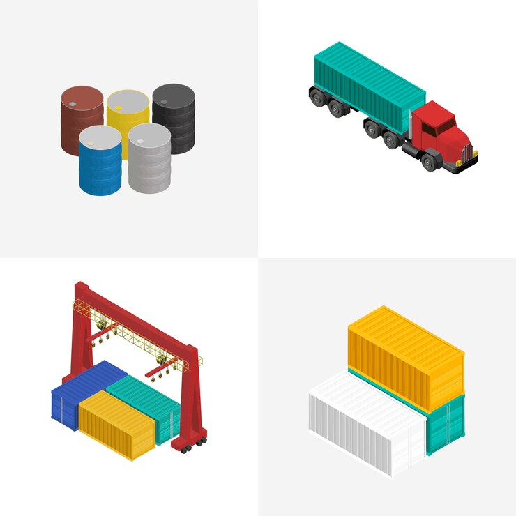 Free Vector logistics business industrial isolated icon on background