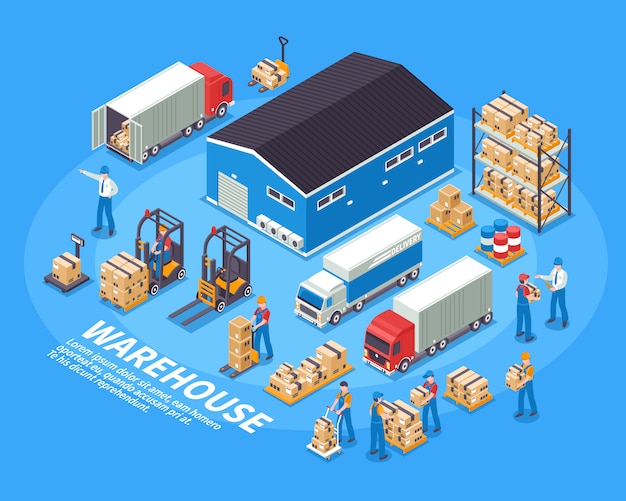 Logistics and warehouse illustration