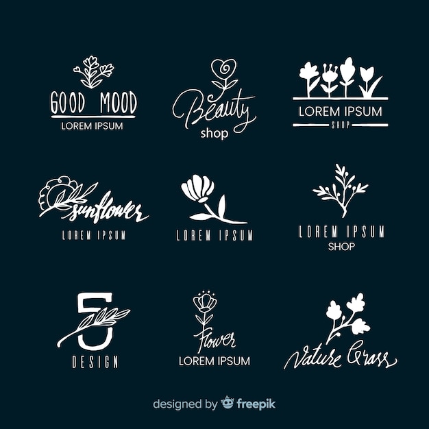Free vector logo collection for wedding florist