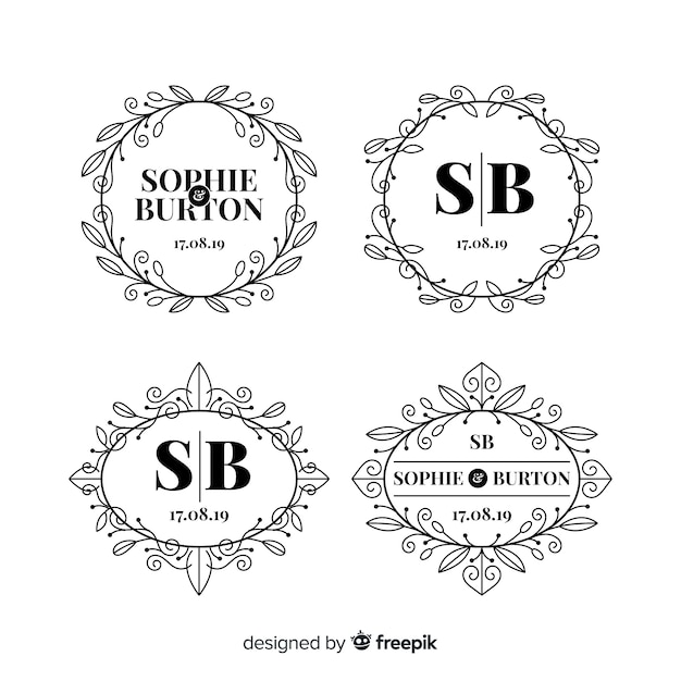 Free vector logo collection for wedding florist