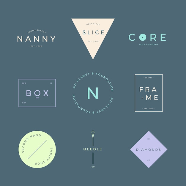 Logo collection with pastel colors