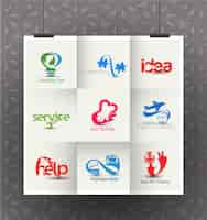 Free vector logo corporate branding identity vector design idea help flight movie maker vote victoryhelp love service