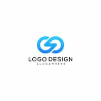 Free vector logo design combination of letters g and o gradation