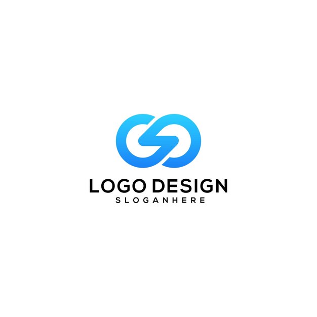文字gとoのグラデーションのロゴデザインの組み合わせ
