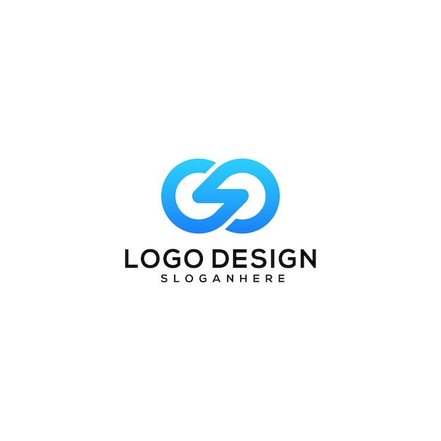 文字gとoのグラデーションのロゴデザインの組み合わせ