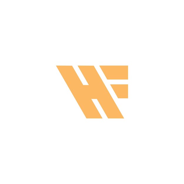 문자 h와 f의 로고 디자인 조합