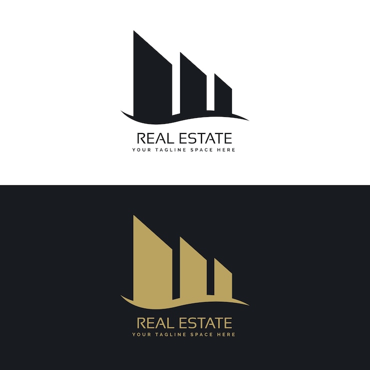 무료 Vector 부동산 사업을위한 로고 디자인 컨셉