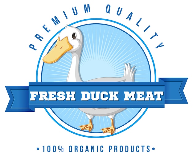 Дизайн логотипа со свежим мясом утки
