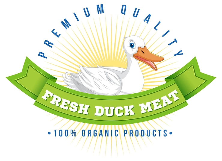 Free Vector logo design with fresh duck meat