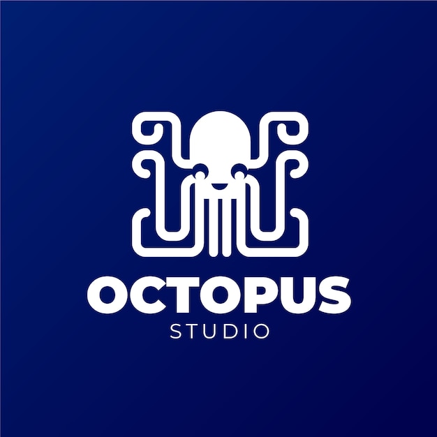 Free vector logo design with octopus