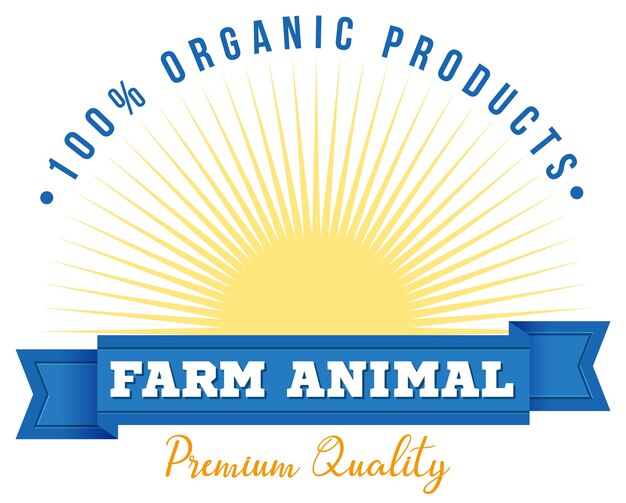 Бесплатное векторное изображение Дизайн логотипа со словами фермы животных