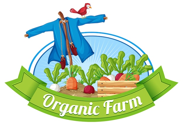 Free vector logo design with words organic farm