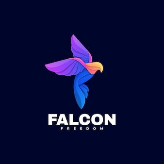 Logo illustration falcon gradient colorful style.