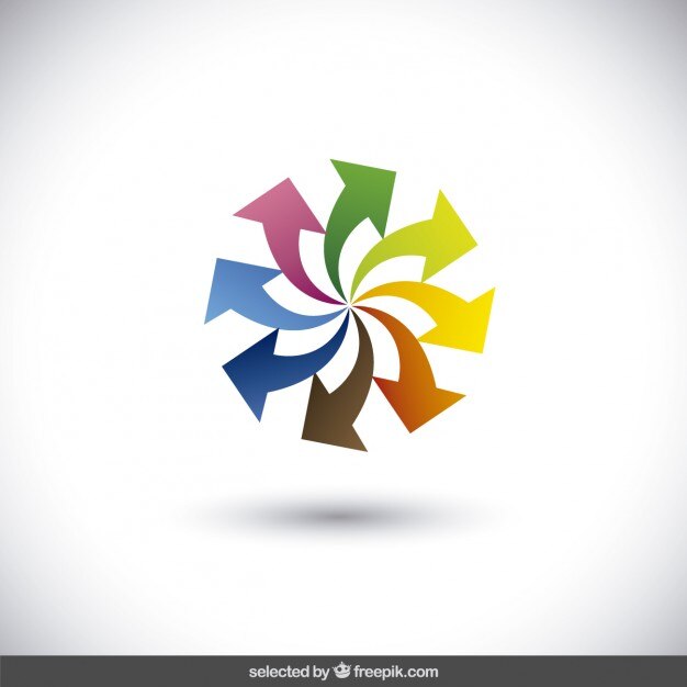 Free Vector logo made with colorful arrows