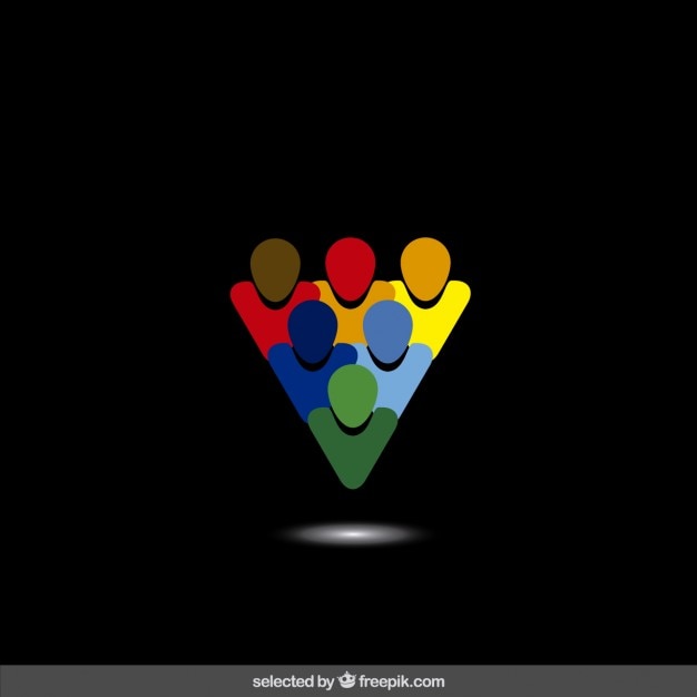 Vettore gratuito logo realizzato con avatar colorati