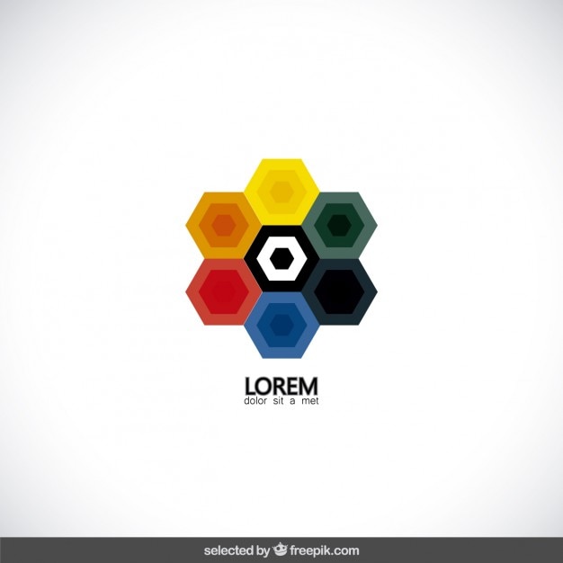 Free vector logo made with hexagons