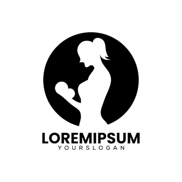 Бесплатное векторное изображение Логотип женщины, поднимающей штангу в стиле черного силуэта