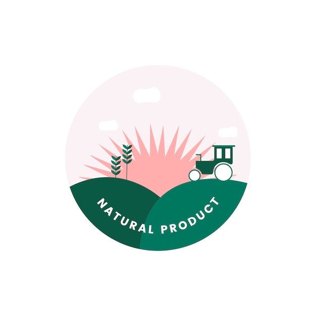 Vettore gratuito logo del prodotto naturale biologico