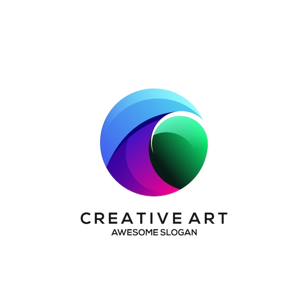 Logo round gradient colorful design