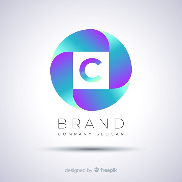 Logo template gradient abstract spherical