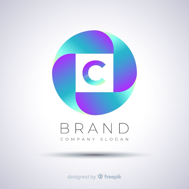 Logo template gradient abstract spherical