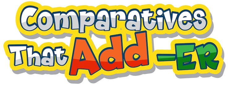 Free Vector logo text design with comparatives that add er