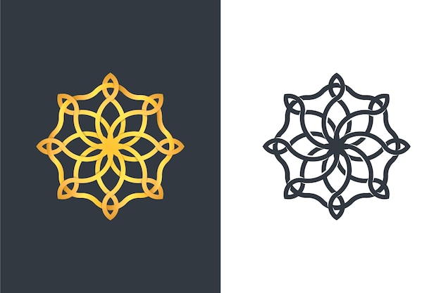두 가지 버전의 로고 추상 디자인