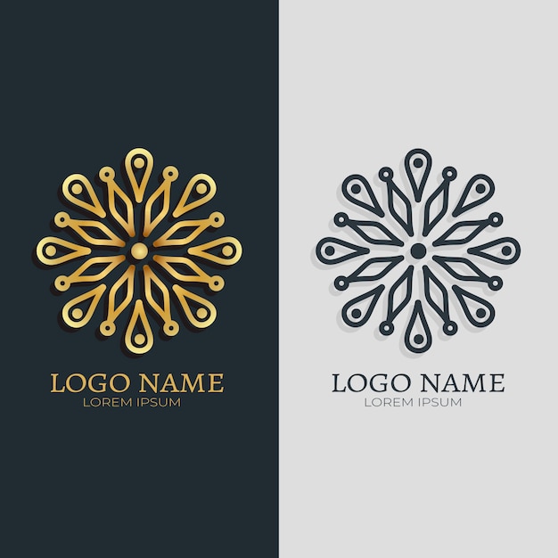 2つのバージョンのロゴの抽象的なスタイル